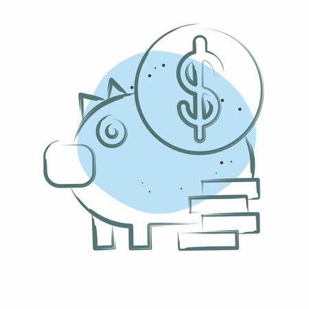 Icon Money Saving. related to Finance and Tax symbol. Color Spot Style. simple design illustrationのイラスト素材