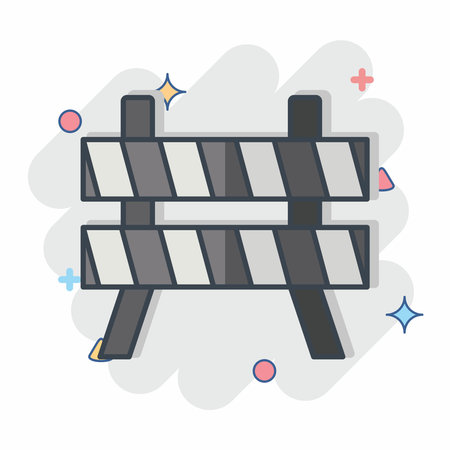 Icon Safety Barrier. related to Emergency symbol. comic style. simple design illustrationのイラスト素材