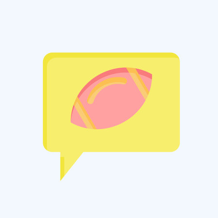 Icon Speech Bubble. related to Rugby symbol. flat style. simple design illustrationのイラスト素材