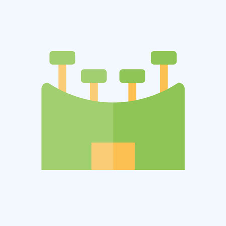 Icon Stadium. related to Rugby symbol. flat style. simple design illustrationのイラスト素材