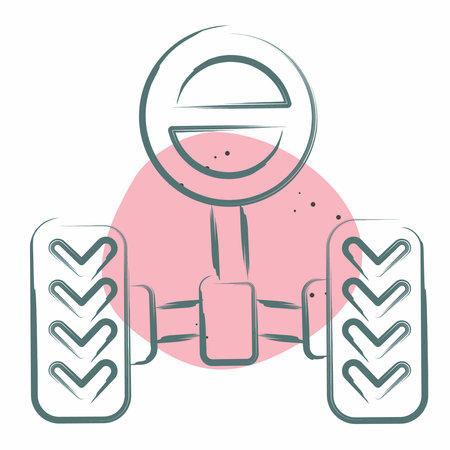 Icon Steering System. related to Car Maintenance symbol. Color Spot Style. simple illustrationのイラスト素材