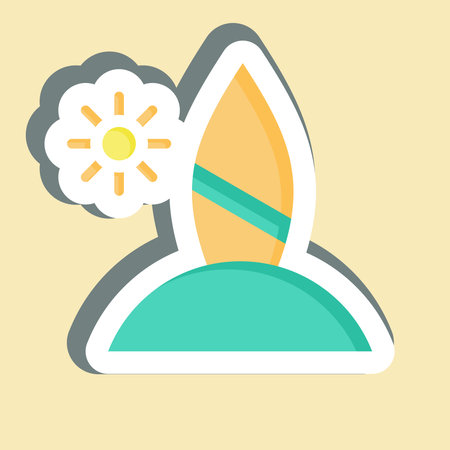 Sticker Beach. related to America symbol. simple design illustrationのイラスト素材