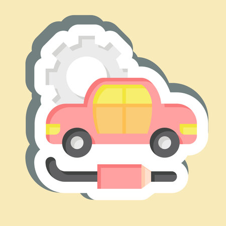 Sticker Exhaust. related to Car Maintenance symbol. simple illustrationのイラスト素材