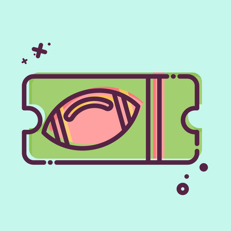 Icon Ticket. related to Rugby symbol. MBE style. simple design illustrationのイラスト素材