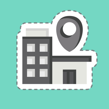 Sticker line cut Bussines Location. related to Finance and Tax symbol. simple design illustrationのイラスト素材