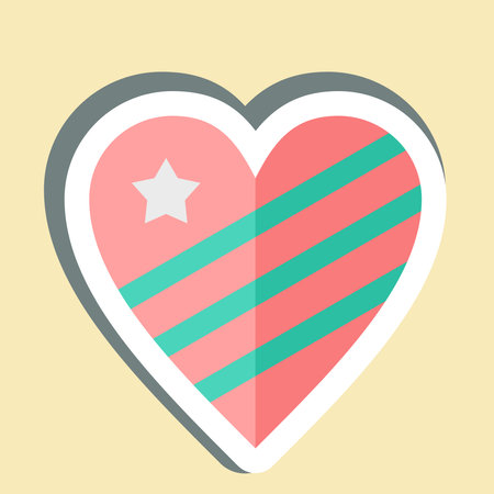 Sticker Love America. related to America symbol. simple design illustrationのイラスト素材