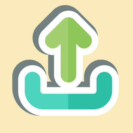 Sticker Upload. related to Button Download symbol. simple design illustrationのイラスト素材