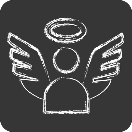 Icon Angel. related to Seath symbol. chalk Style. simple illustrationのイラスト素材