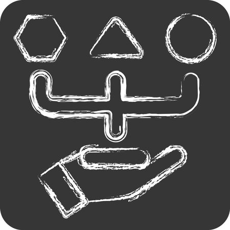 Icon Assortment. related to Choice symbol. chalk Style. simple illustrationのイラスト素材
