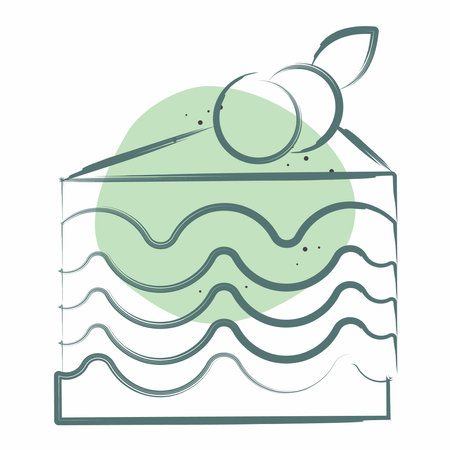 Icon Cake. related to Breakfast symbol. Color Spot Style. simple illustrationのイラスト素材
