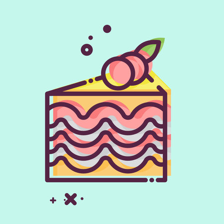 Icon Cake. related to Breakfast symbol. MBE style. simple illustration