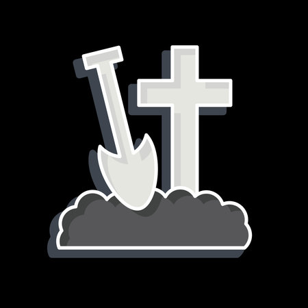 Icon Bury. related to Seath symbol. glossy style. simple illustrationのイラスト素材