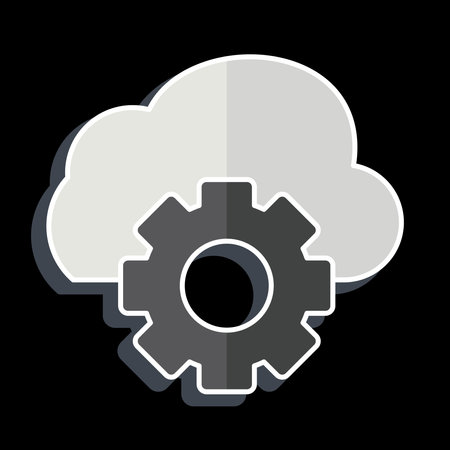 Icon Cloud Management. related to Network symbol. glossy style. simple illustrationのイラスト素材