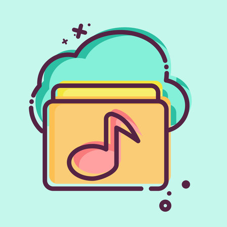 Icon Cloud Music. related to Network symbol. MBE style. simple illustrationのイラスト素材
