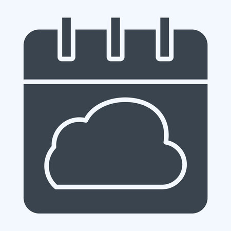 Icon Cloud Schedule. related to Network symbol. glyph style. simple illustrationのイラスト素材