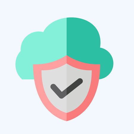 Icon Cloud Security. related to Network symbol. flat style. simple illustrationのイラスト素材