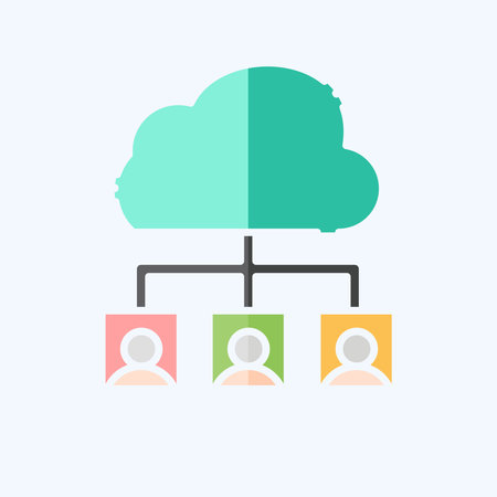 Icon Cloud Team. related to Network symbol. doodle style. simple illustration
