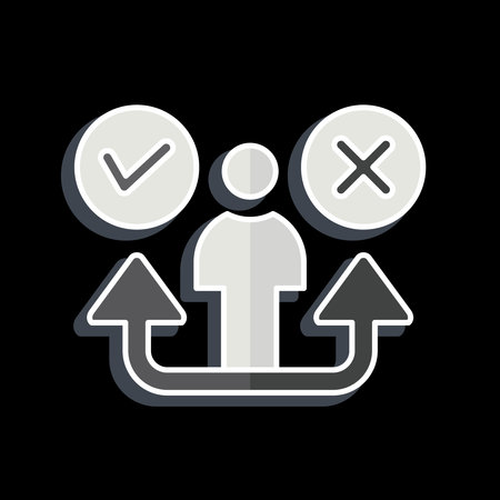 Icon Decision. related to Choice symbol. glossy style. simple illustrationのイラスト素材