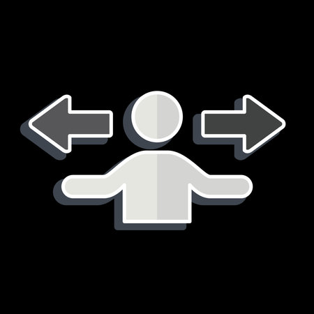 Icon Direction. related to Choice symbol. glossy style. simple illustration