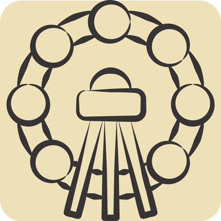 Icon Ferris Wheel. related to Korea symbol. hand drawn style. simple illustrationのイラスト素材