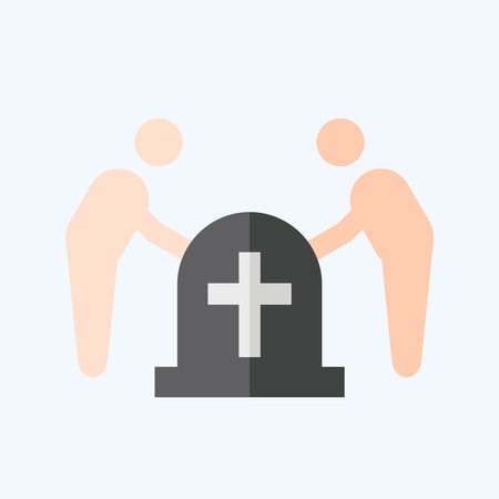 Icon Funeral. related to Seath symbol. flat style. simple illustrationのイラスト素材