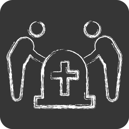 Icon Funeral. related to Seath symbol. chalk Style. simple illustrationのイラスト素材