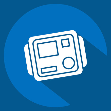 Icon Insulation Tester. related to Measuring symbol. long shadow style. simple illustrationのイラスト素材