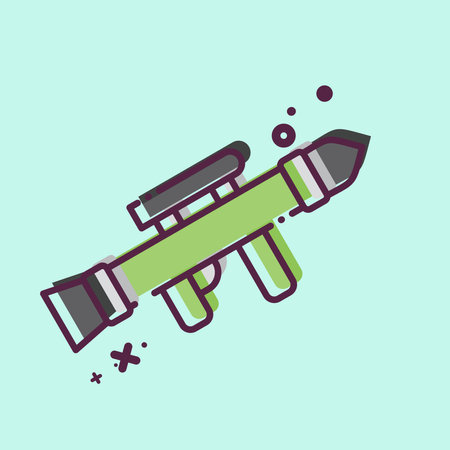 Icon Grenade Launcher. related to War Military symbol. MBE style. simple illustrationのイラスト素材