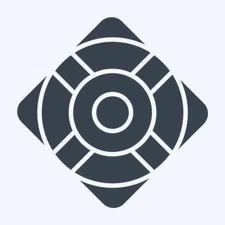 Icon Life Ring. related to War Military symbol. glyph style. simple illustrationのイラスト素材