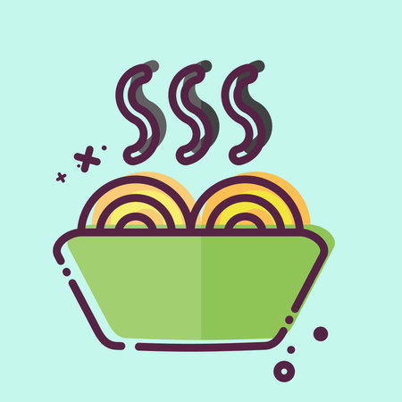 Icon Noodles. related to Breakfast symbol. MBE style. simple illustrationのイラスト素材