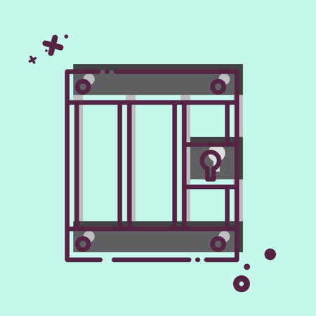 Icon Prison. related to War Military symbol. MBE style. simple illustrationのイラスト素材
