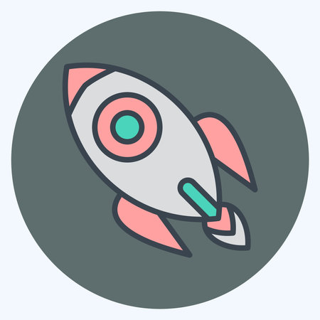 Icon Rocket. related to War Military symbol. color mate style. simple illustrationのイラスト素材