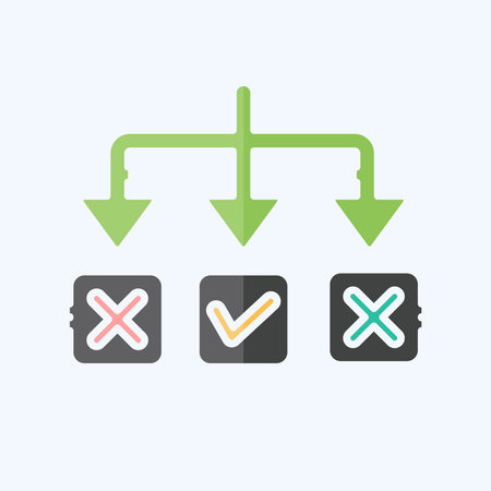 Icon Solving. related to Choice symbol. doodle style. simple illustrationのイラスト素材