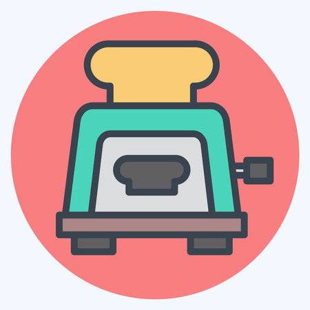 Icon Toaster. related to Breakfast symbol. color mate style. simple illustrationのイラスト素材