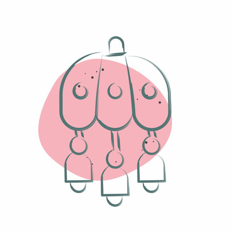 Icon Wind Chime. related to Korea symbol. Color Spot Style. simple illustrationのイラスト素材