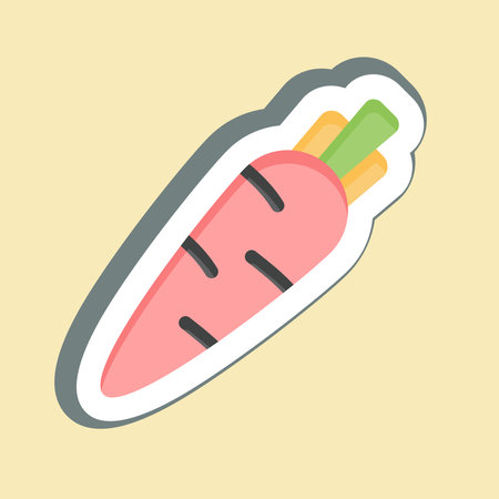 Sticker Carrot. related to Breakfast symbol. simple illustrationのイラスト素材