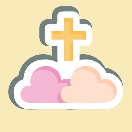 Sticker Heaven. related to Seath symbol. simple illustrationのイラスト素材