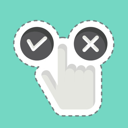 Sticker line cut Choice. related to Choice symbol. simple illustrationのイラスト素材