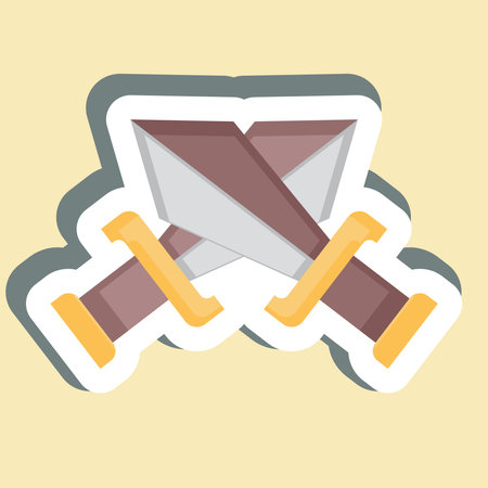 Sticker Sword. related to War Military symbol. simple illustrationのイラスト素材