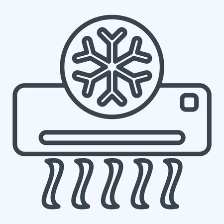 Icon Air Conditioner. related to Air symbol. line style. simple design editableのイラスト素材