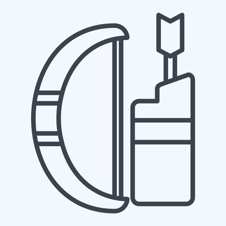 Icon Arrow and Bow. related to Native American symbol. line style. design editableのイラスト素材