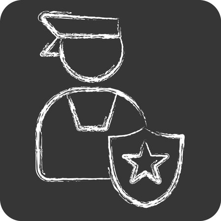 Icon Authority. related to Justice symbol. chalk Style. simple design editableのイラスト素材