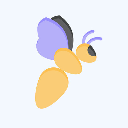 Icon Bee. related to Animals symbol. flat style. simple design editableのイラスト素材