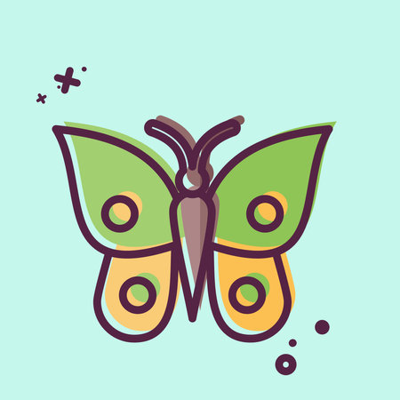 Icon Butterfly. related to Animals symbol. MBE style. simple design editableのイラスト素材