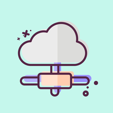 Icon Cloud Connection. related to Dropshipping symbol. MBE style. design editable