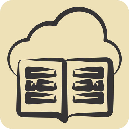 Icon Cloud Library. related to Dropshipping symbol. hand drawn style. design editableのイラスト素材