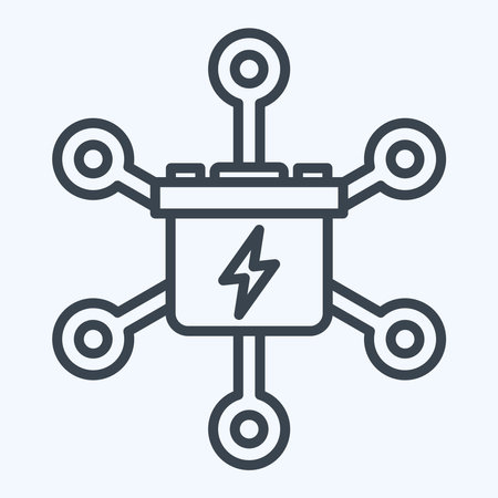 Icon Grid Energy Storage. related to Energy Storage symbol. line style. editableのイラスト素材