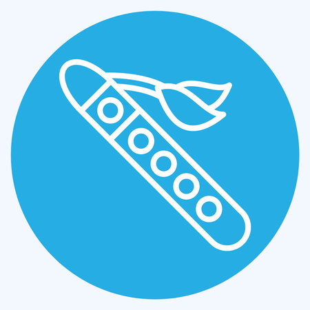 Icon Flute. related to Native American symbol. blue eyes style. design editableのイラスト素材