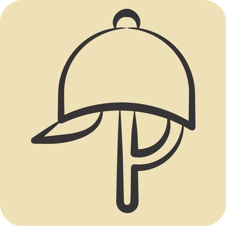 Icon Helmat. related to Equestrian Sport symbol. hand drawn style. design editableのイラスト素材