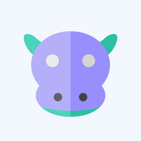 Icon Hippo. related to Animals symbol. flat style. simple design editableのイラスト素材